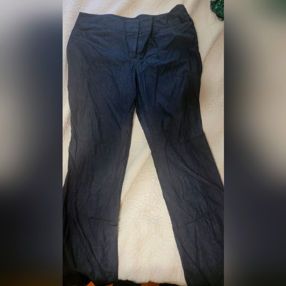 LOFT Blue Trousers Classic Straight-Leg
